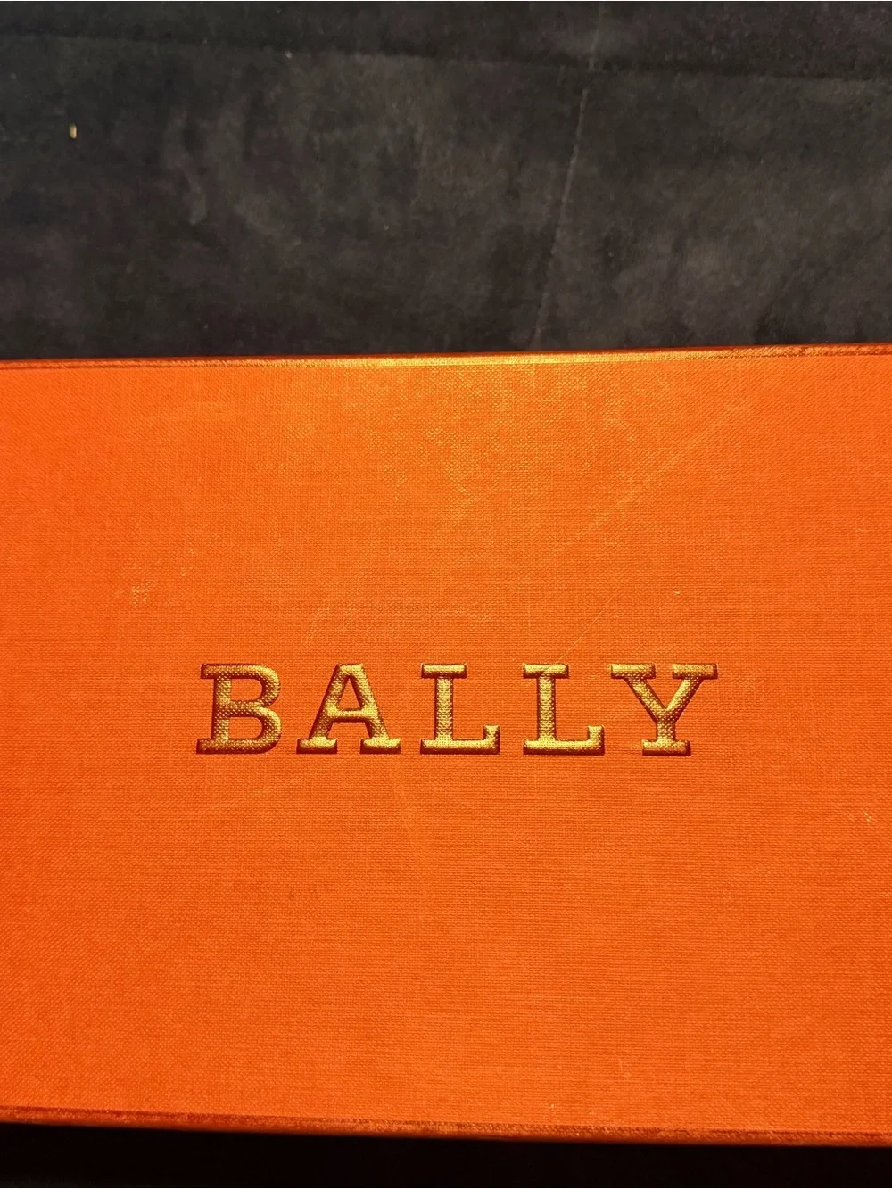 Bally Men's Orange Suede Penny Loafers with Brown Strap